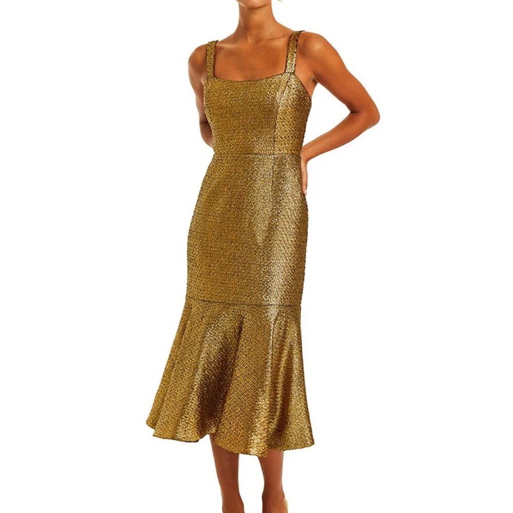 Mestiza New York Jody Metallic Tweed Midi Dress